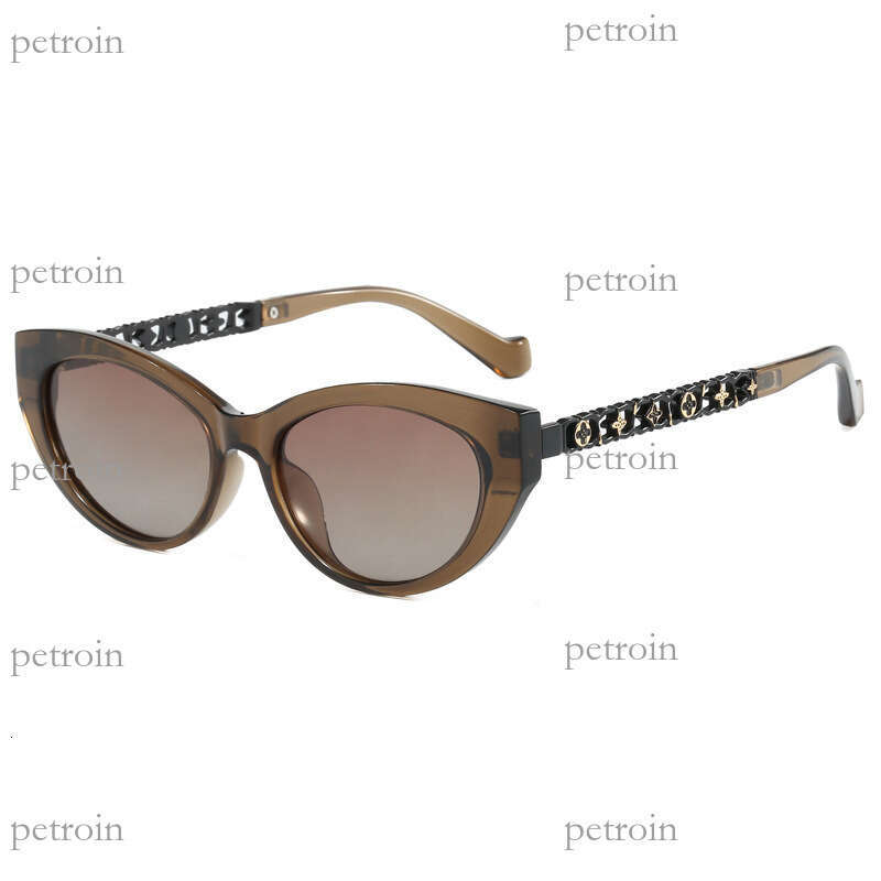 2025 New Cat Eye Polarized Personality Metal Print Women's High-end Sunglasses