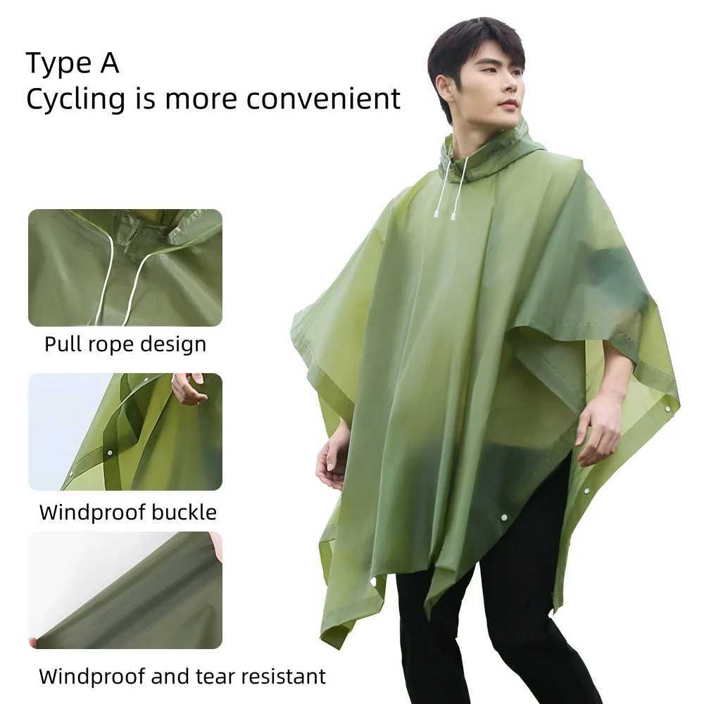 Disposable raincoat cloak style three in one thick raincoat suitable for camping fishing hiking and trekking. Y250814