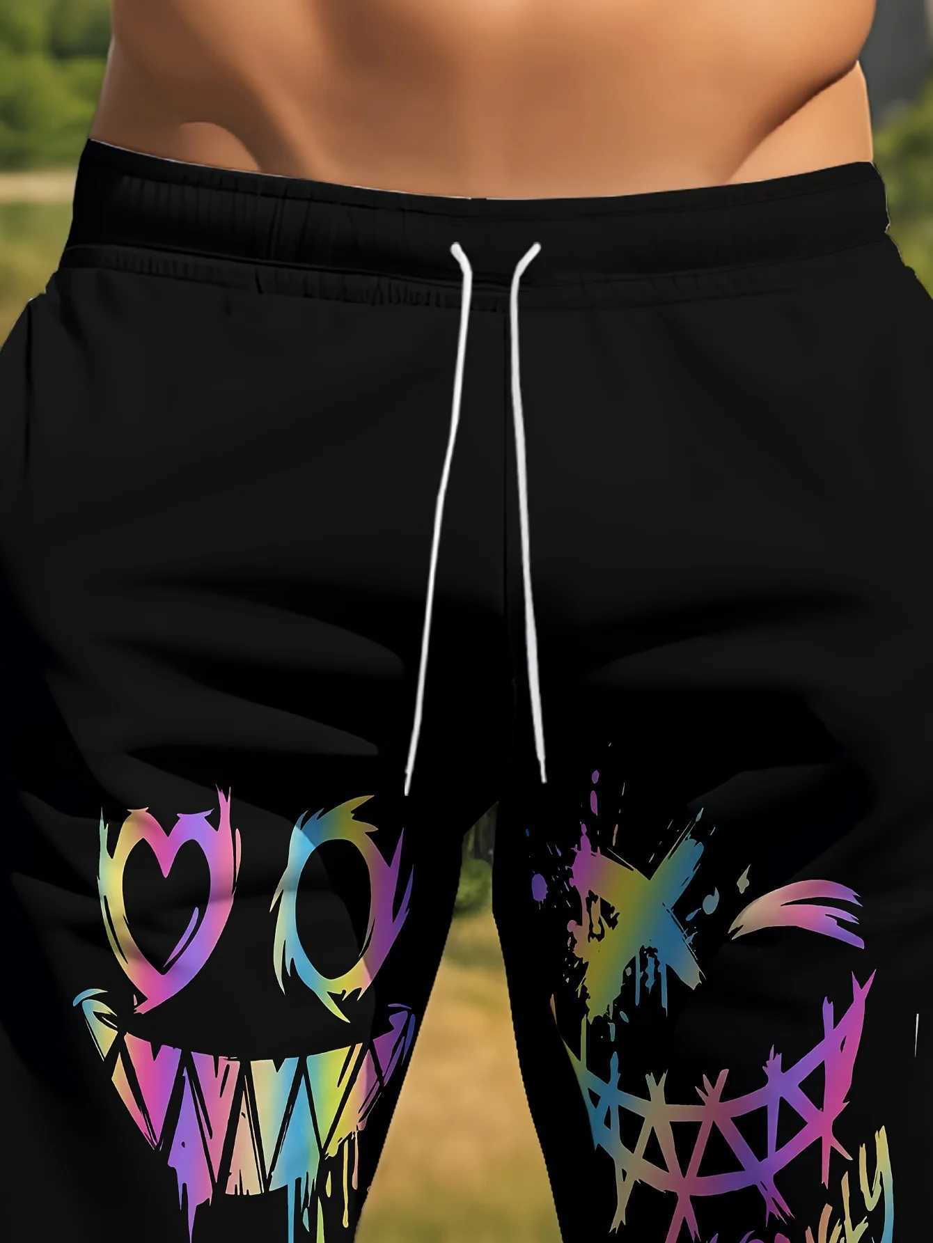 Summer 2025 bEST-selling mens shorts Casual and fashionable face printed outdoor street shorts Y250814