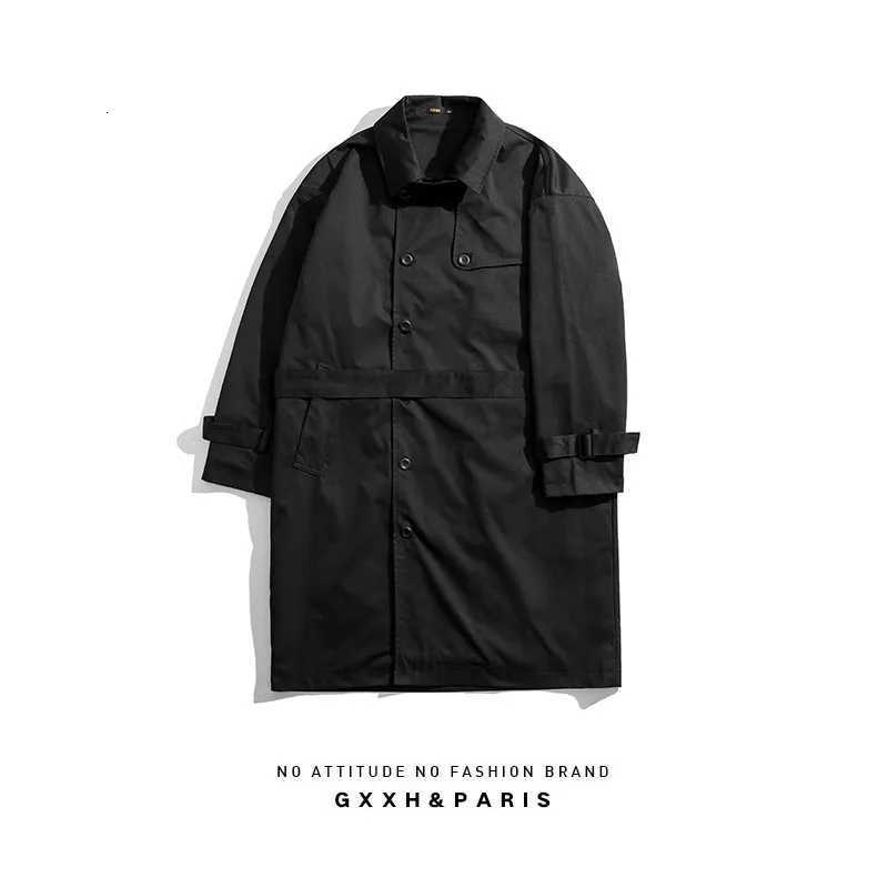 Mens Casual Trench Medium Length Plus Size Loose Basic Mass Outerwear Personality Autumn and Winter American Jacket 7XL W250815