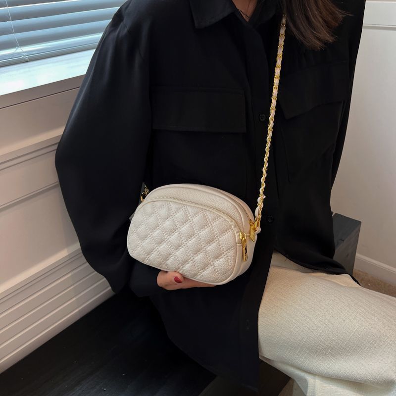 High-Quality Texture for Women, Ins Niche 2025 New Fashion Summer Quilted Chain Crossbody Small Square Bag