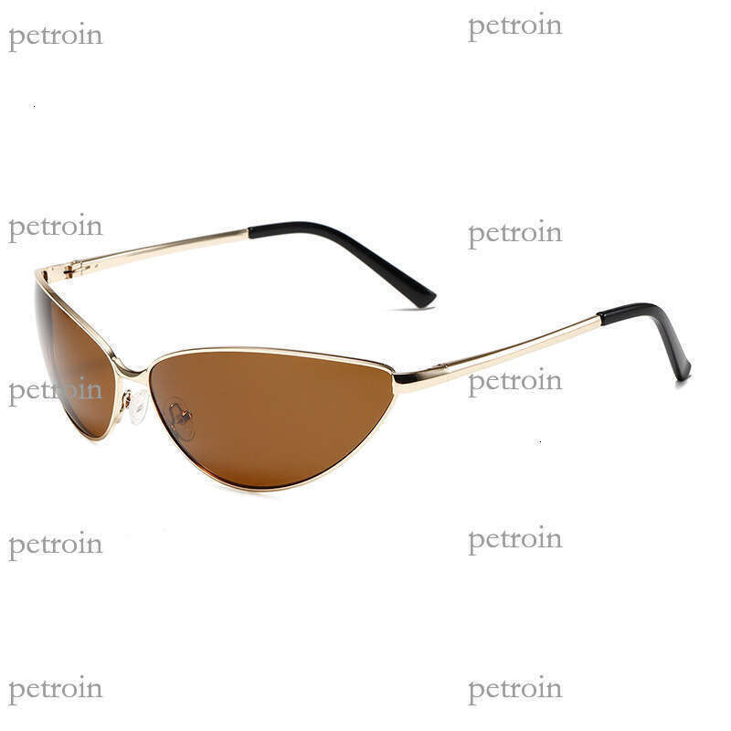 New Trendy Personality Polarized Metal Cat Eye Spring Hinge Sunglasses Future Y2K Hot