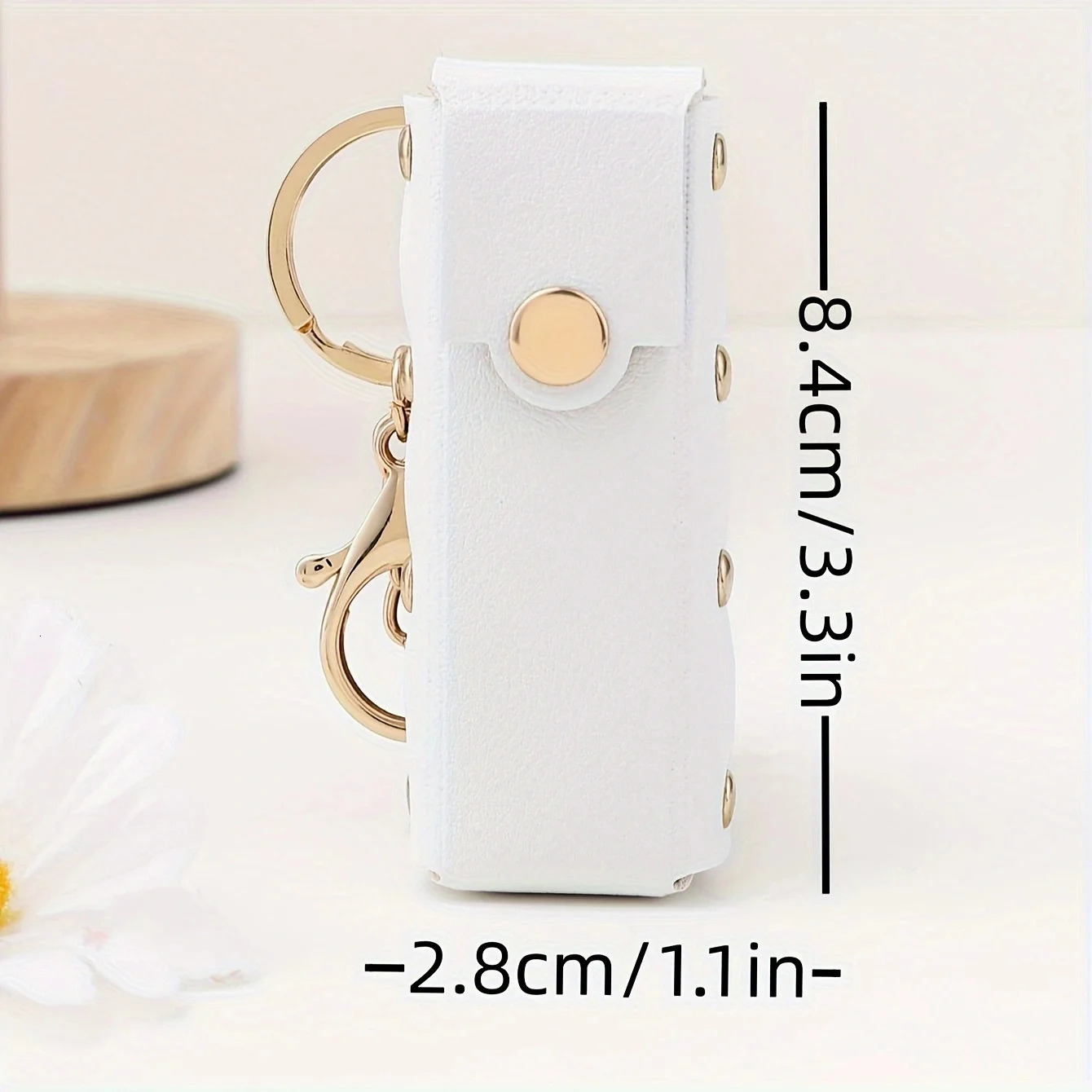 Fashion Lipstick Organizer Keychain with Mirror Leather Case Makeup Pouch Lip Balm Bag Holder Protective Cover 250811