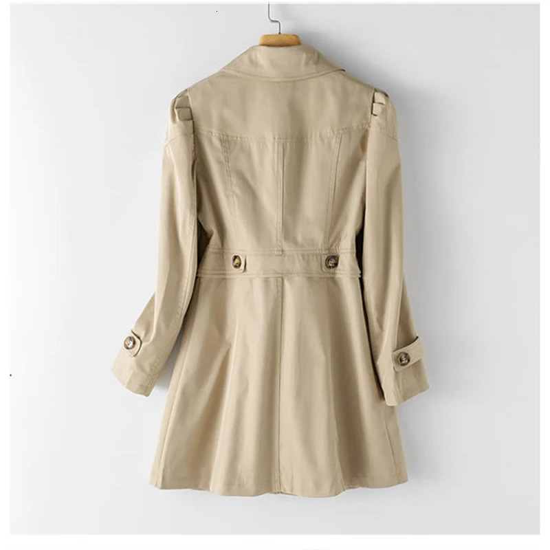 2025 Spring Autumn Trench Coat Women Korean Double Breasted MidLong Female Overcoat Windbreaker Ladies Outerwea 250805