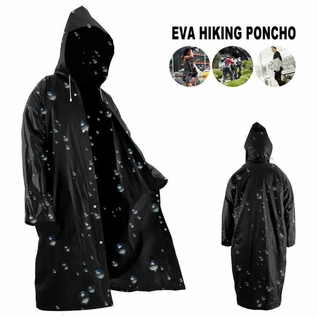 High Quality 1piece 145*68CM EVA Unisex Raincoat Thickened Raincoat Women Waterproof Men Black Camping Waterproof Rainwear Suit Y250814
