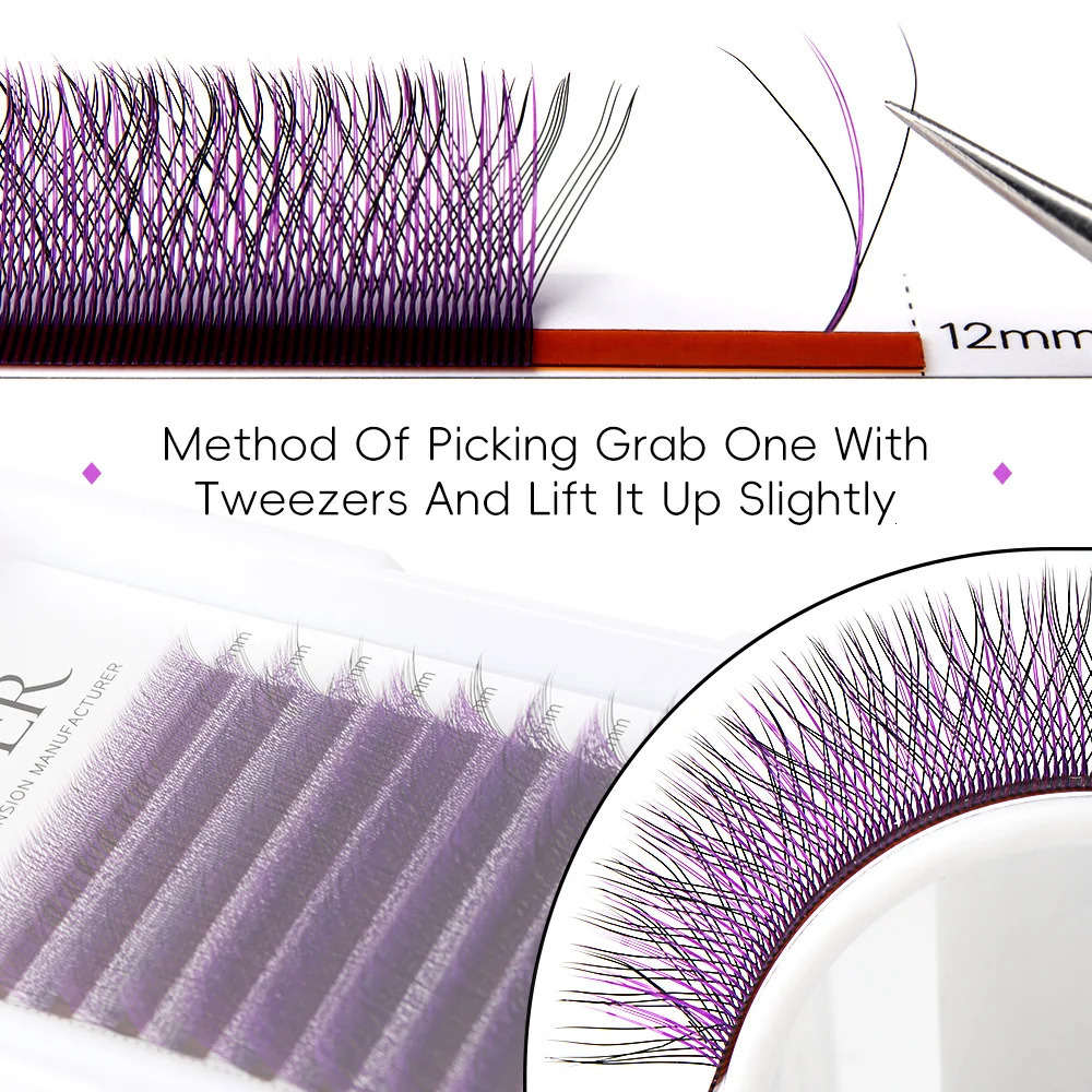 Befer Pink Red Colored Volume 3D W Eyelashes for Brown Purple Colorful C D 815 Lashes Cosplay Eyelash s 250811