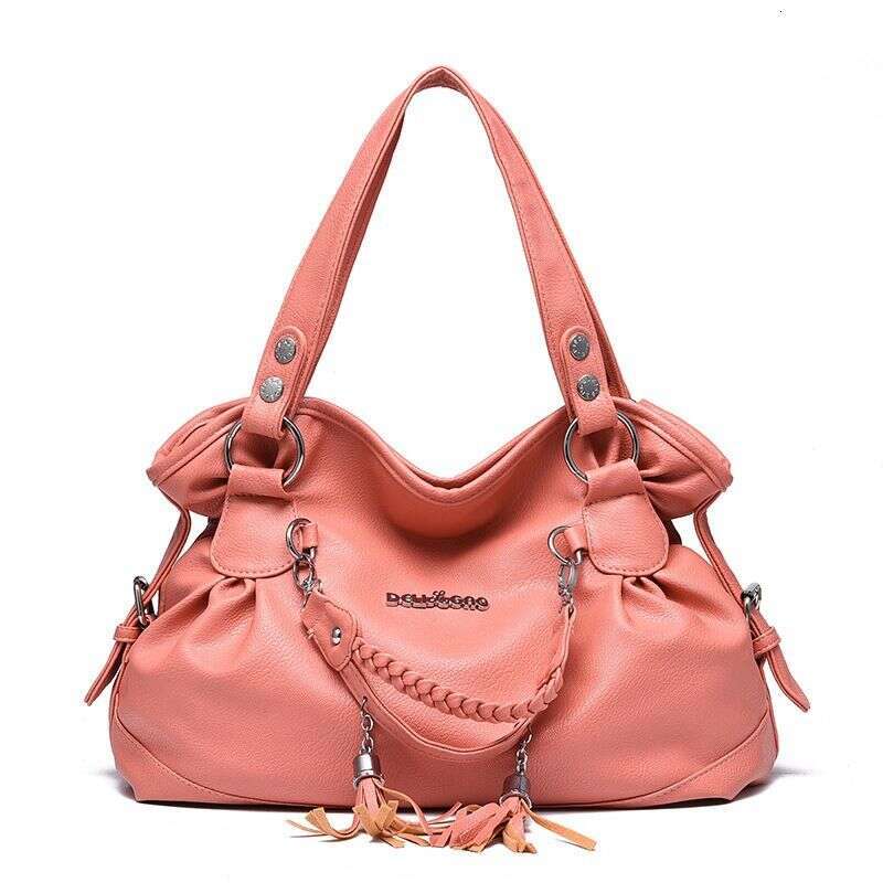 Women's Handbag Middle-aged And Elderly Soft Leather Tassel Large Capacity Single Shoulder Hand Crossbody Bag
