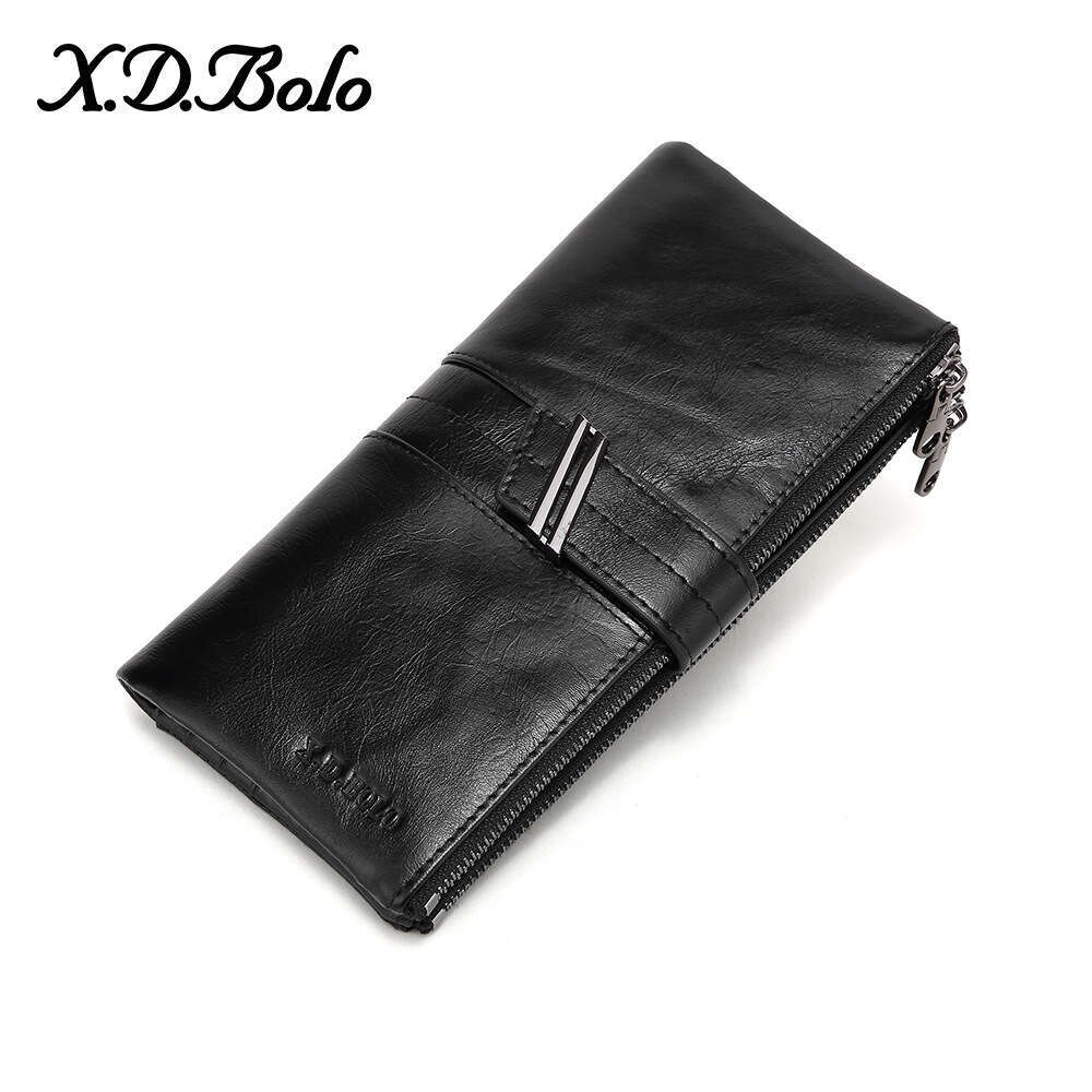 Modern Paul Fashion Women's Wallet Oil Wax Leather Double Zipper Coin Purse Long Clutch for Women designer wallet B5 B5