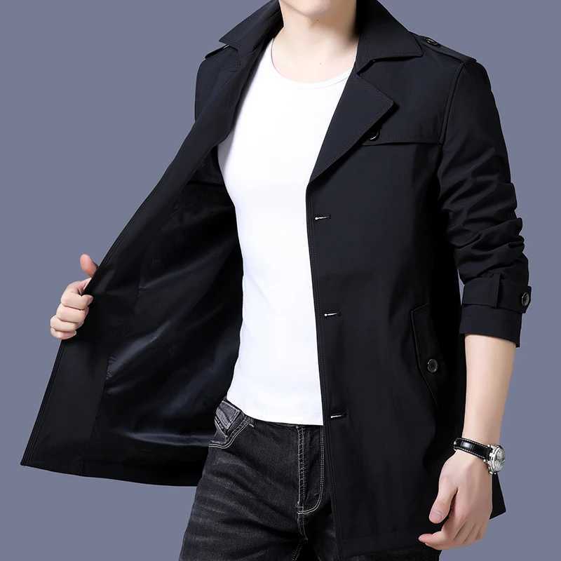 Top Grade British New Brand Casual Fashion Mens Trench Coat Designer Windbreaker Overcoat Slim Fit Long Jacket Mens Clothing W250815