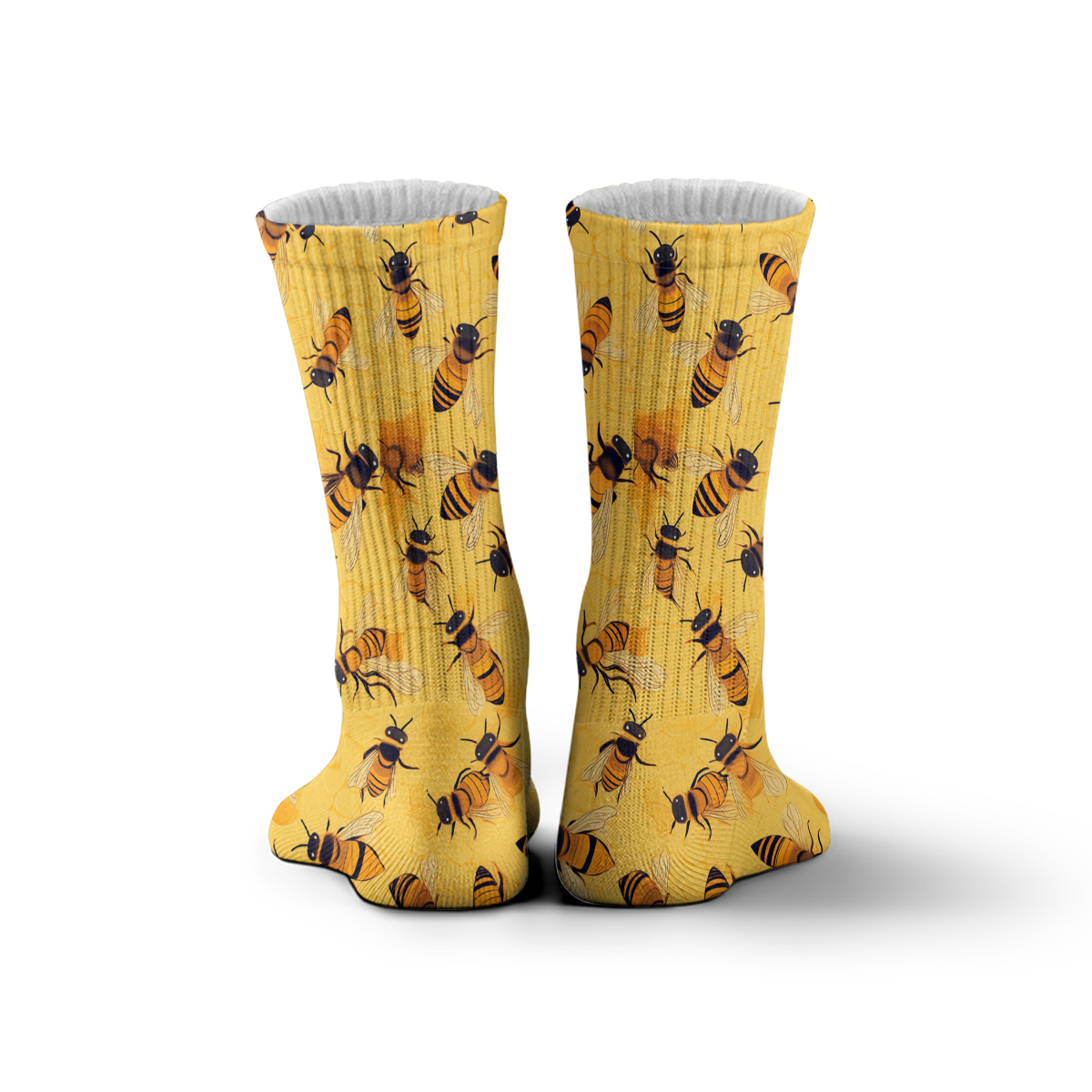 Vibrant Bee Pattern Unisex Tube Designer Sock C147