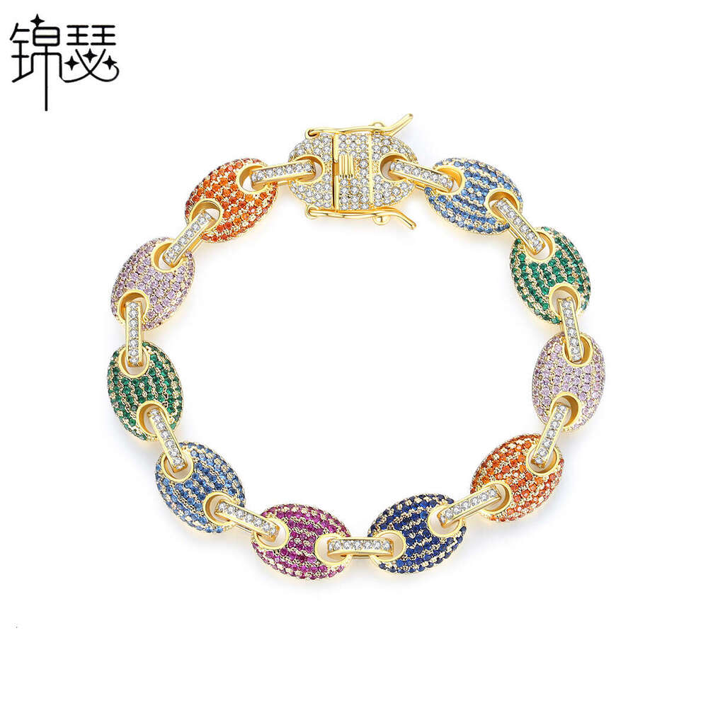 Jinse Hip-Hop Bracelet Full Dia Copper Micro-Inlaid Zirconia Hand Jewelry High-End Niche Accessories Factory