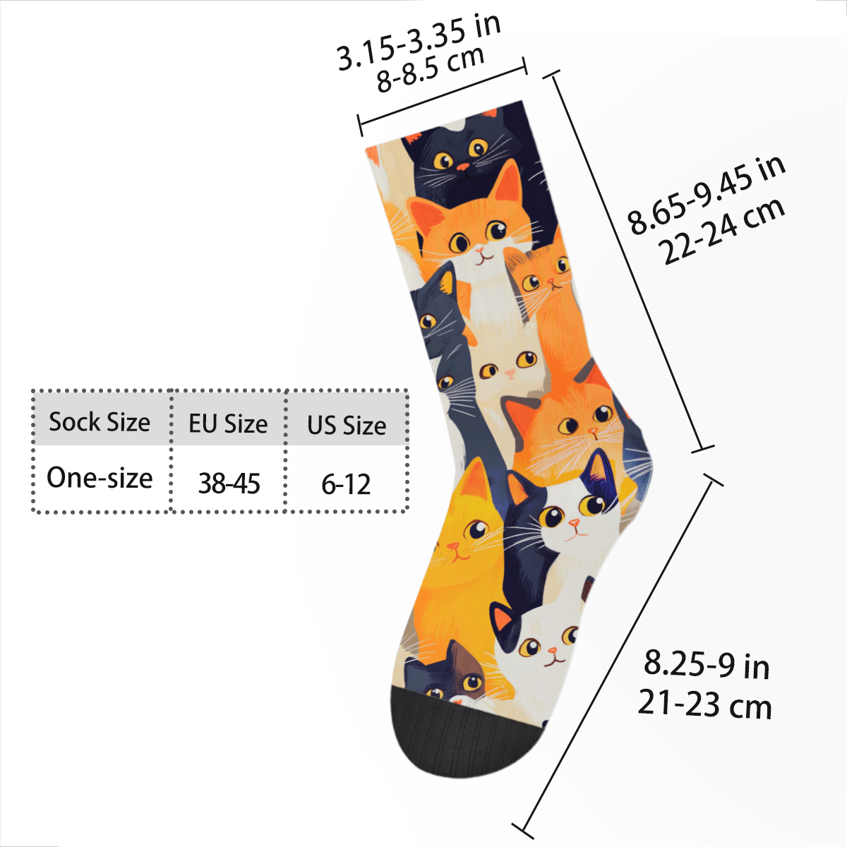 Cute Cat Collage Unisex Tube Designer Sock C148