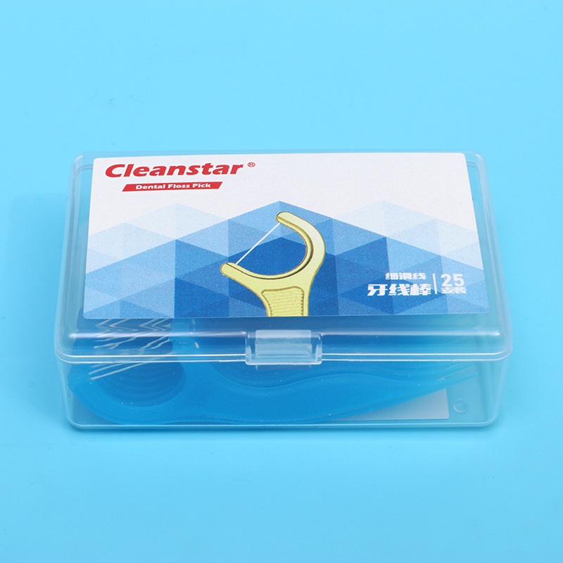 25-piece dental floss box with high-molecular-weight dental floss sticks that do not damage gums, colorful and convenient portable boxed