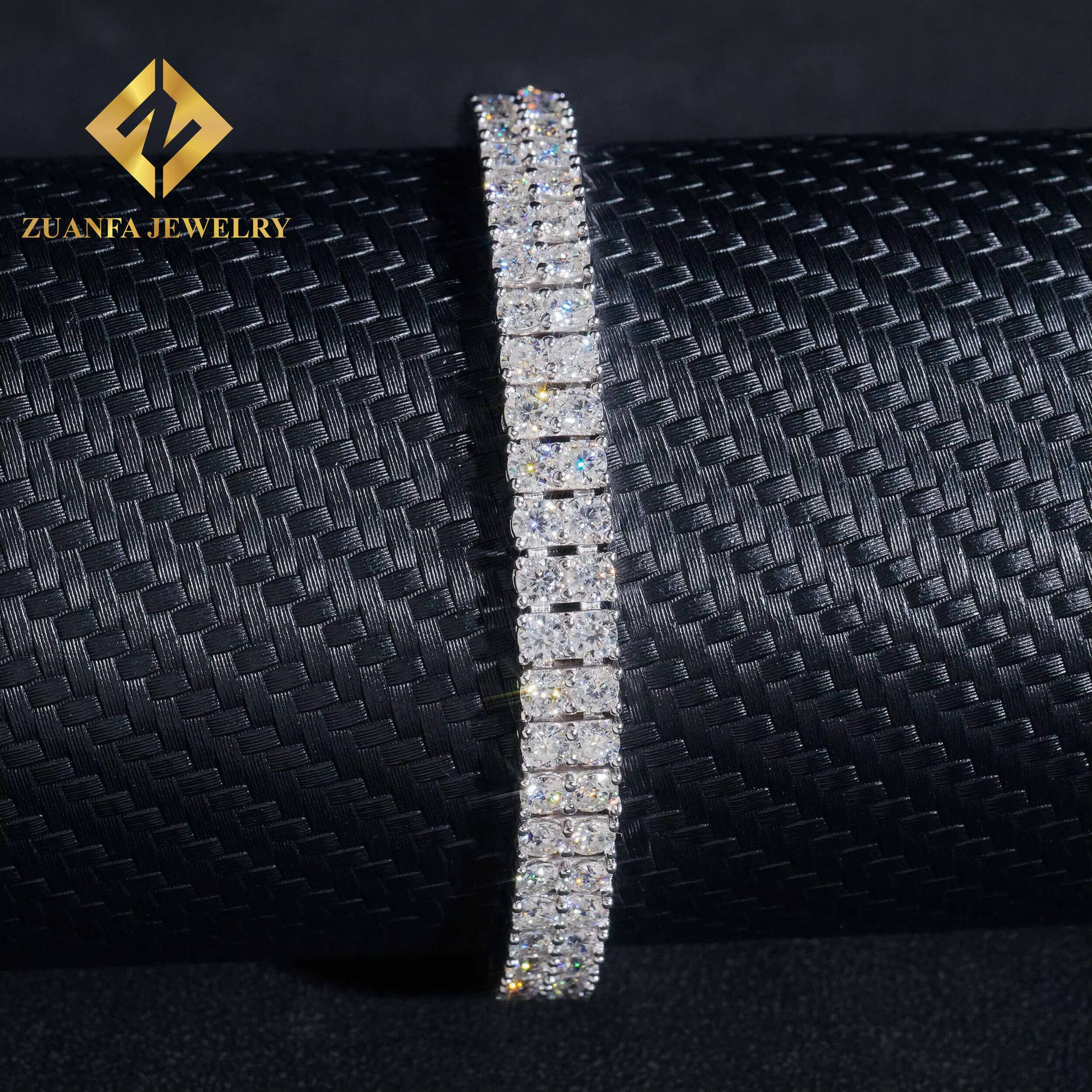 Popular Premium Look Moissanite Jewelry 925 Sterling Silver Tennis Link Chain Tennis Necklace Bracelet for Men Women