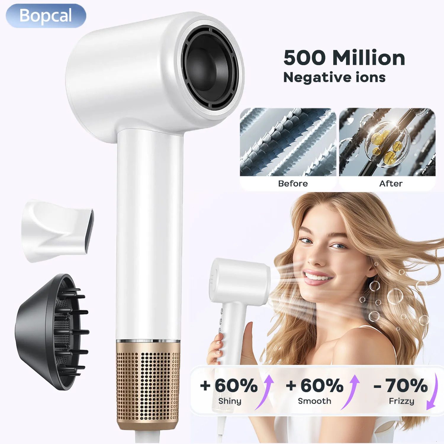 Professional High Speed Electric Hair Dryer 120000RPM Negative Ions Blow Super Powerful Wind Lownoise Salon HairDryer 250811