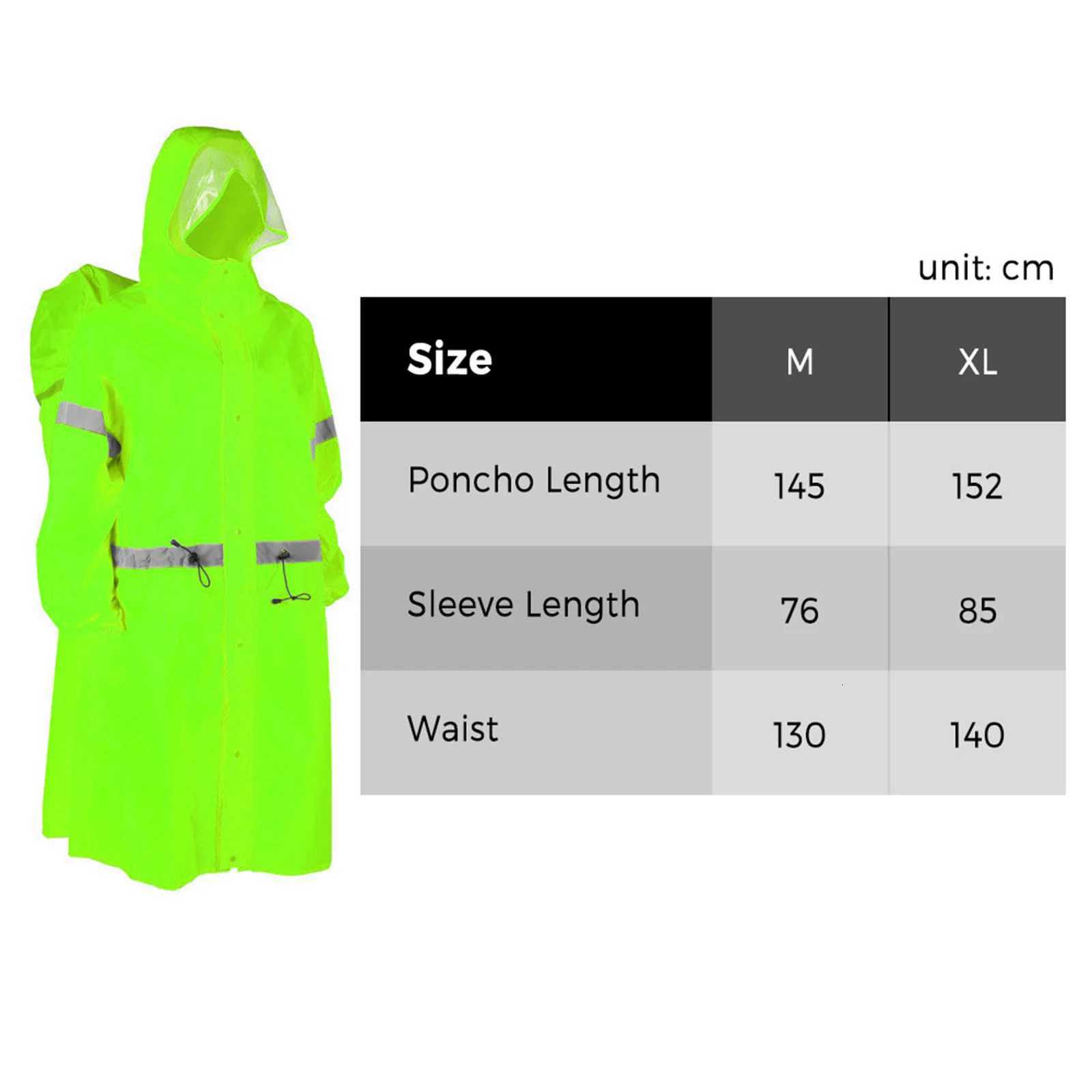 Hooded Rain Poncho for Adults High-visibility Reflective Waterproof Raincoat with Backpack Cover Y250814