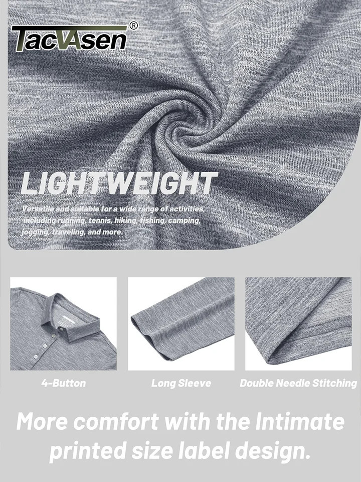 TACVASEN Quick Dry Golf Polo Shirts Womens Long Sleeve Shirt Lightweight Outdoor Traning Performance Ladies Tops 250814