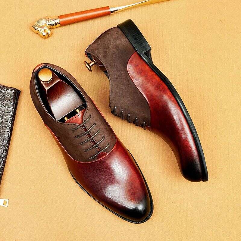 Men's Leather match leather business Dress Retro men's shoes