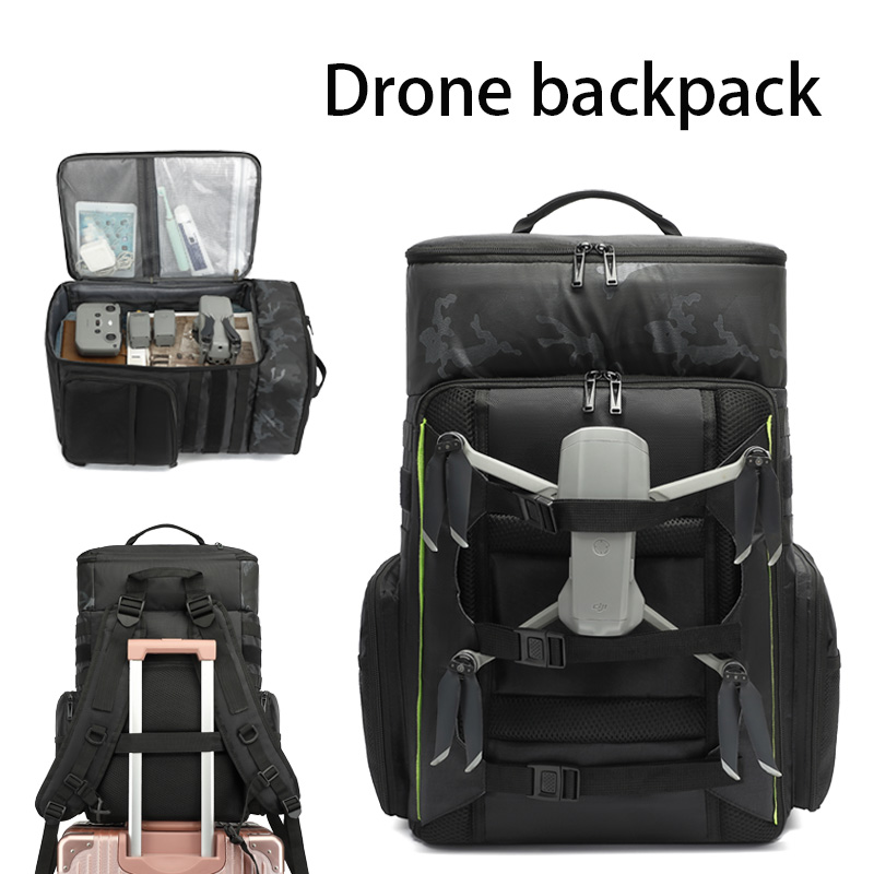 Large-capacity outdoor backpack for carrying drones. Camouflage sports backpack.