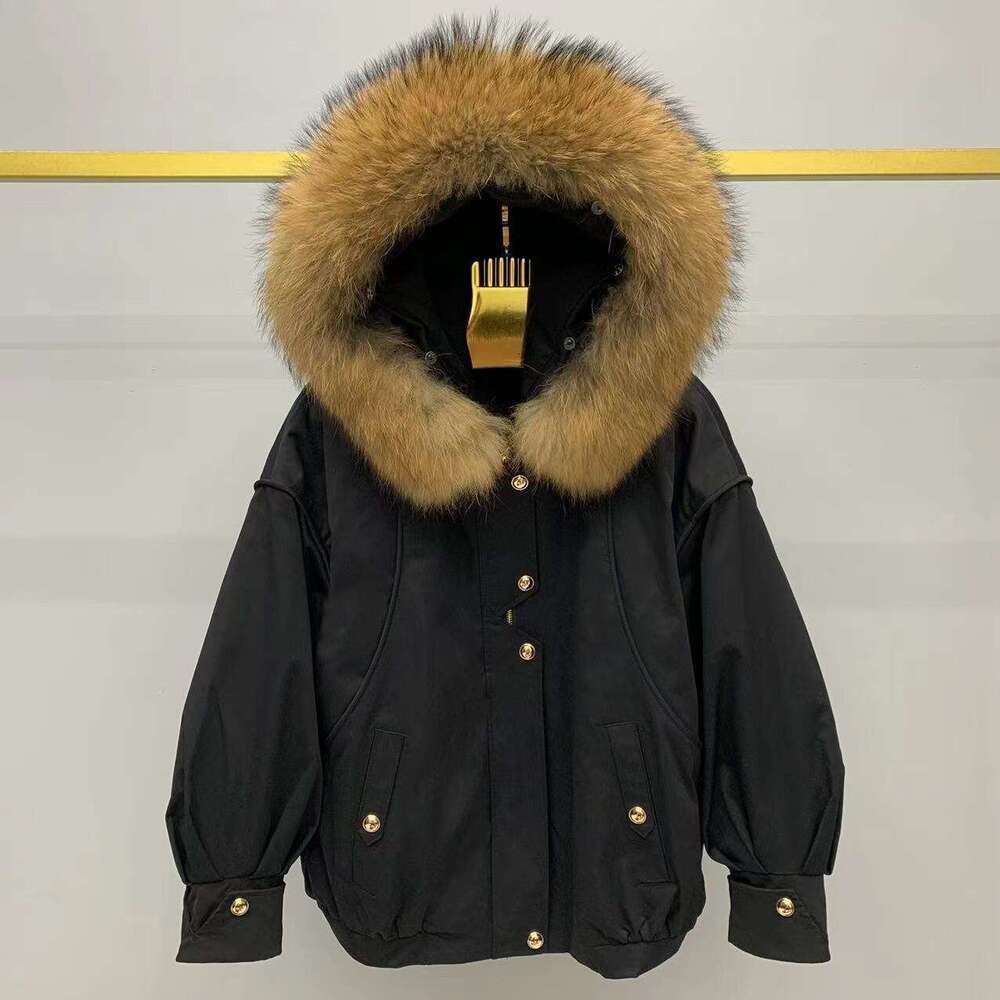 Women's Retro Style Overcomes Fur Collar Jacket Hooded Thick Winter Down Cotton Jacket