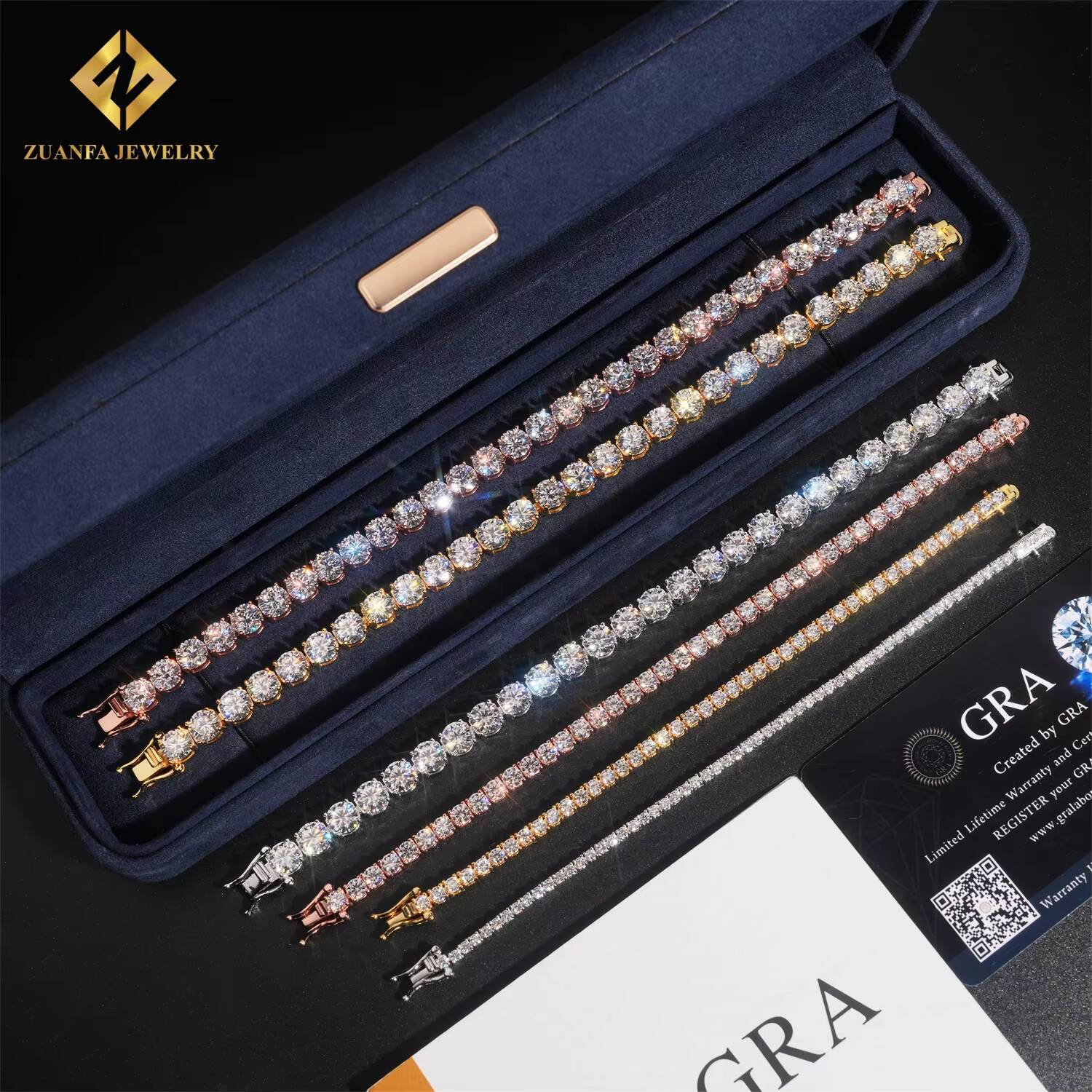 Ready Shipping 2mm 3mm 4mm 5mm 6.5mm Moissanite Tennis Necklace Fashion 925 Silver Iced Out Moissanite Tennis Chain Bracelet