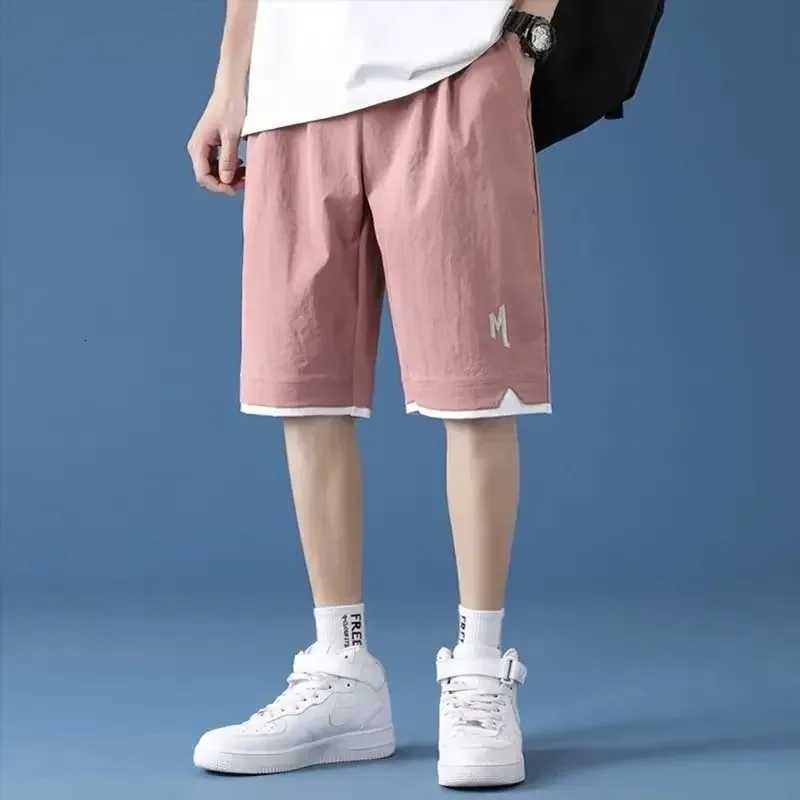 Ice Silk Student Pants Casual Mens Quick-Dry Shorts Loose Fit Sports Trendy Brand Ins Mens Pant Summer Jogging Short Pant 2025 Y250814