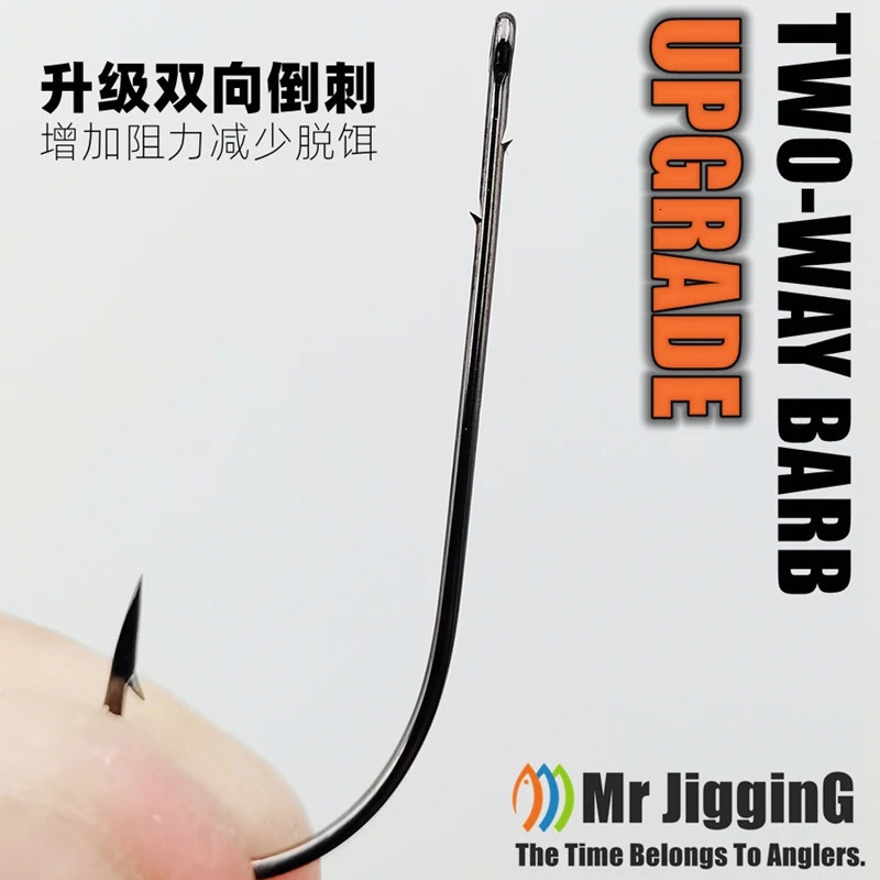 Mr JigginG 10pcs Straight Shank Worm Hooks Round Bend High Carbon Steel Inline Bass Hook With Soft Baits Texas Rig Fish Tackle 250807