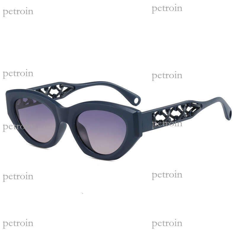 New Cat Eye Small Frame Polarized High Quality Women Leather Rope Braided Mirror Leg Sunglasses Tide