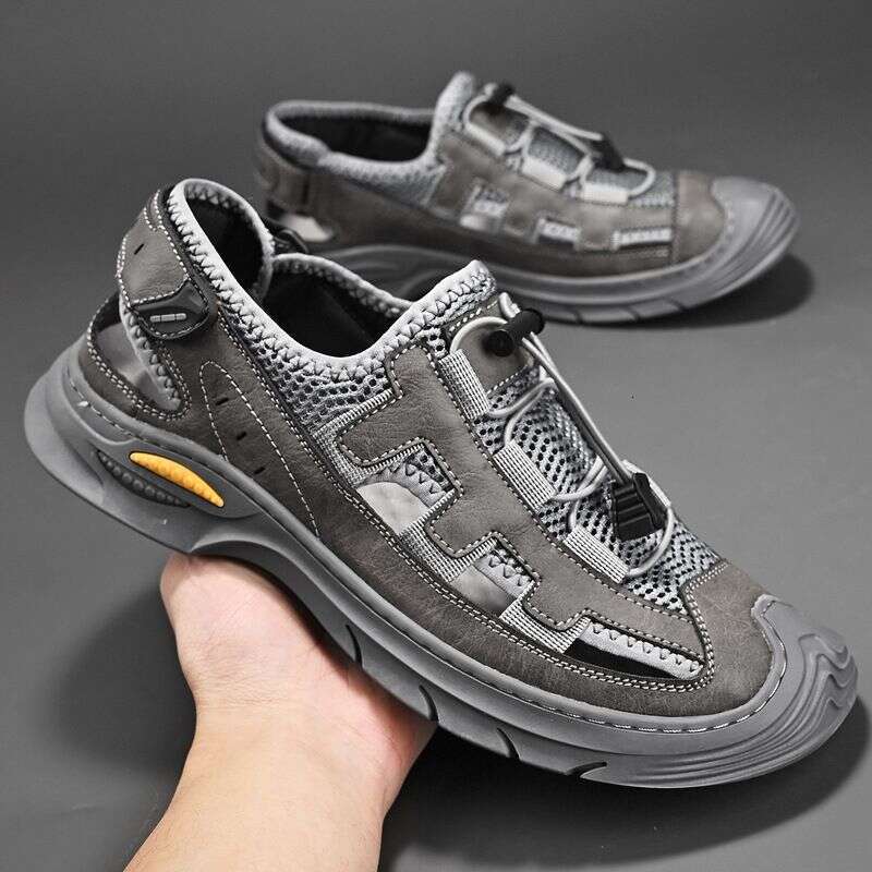 New cowhide mesh perforated casual men's outdoor refreshing hiking shoes
