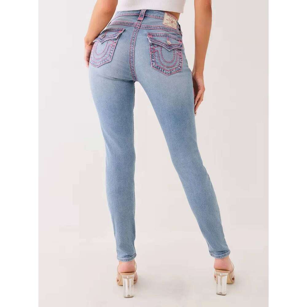 Sexy Retro Buddha Embroidered Low Rise Womens Skinny Jeans Fashionable Flare Jean Casual Washed Pants Sweatwear Denim Pant