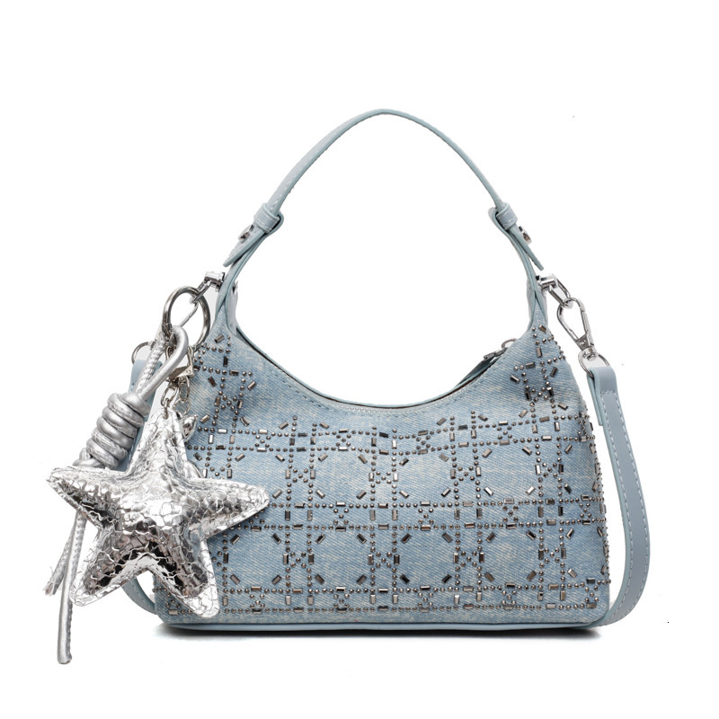 Luxury New Diamond Inlaid Women's Armpit Bag Free Shipping Designer Large Capacity Elegant And Simple Shoulder Bag Casual Shopping Handbag