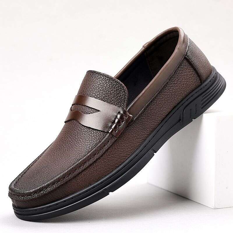New Sheepskin Casual Leather Sole, Soft Genuine Leather, One Step Kick, Lefu Shoes, Men's Versatile