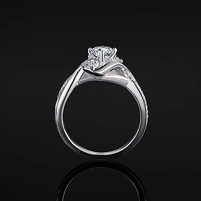 925 Sterling Silver Wedding Rings for Women Brilliant Crystal Cubic Zirconia Engagement Party Fashion Jewelry 250807
