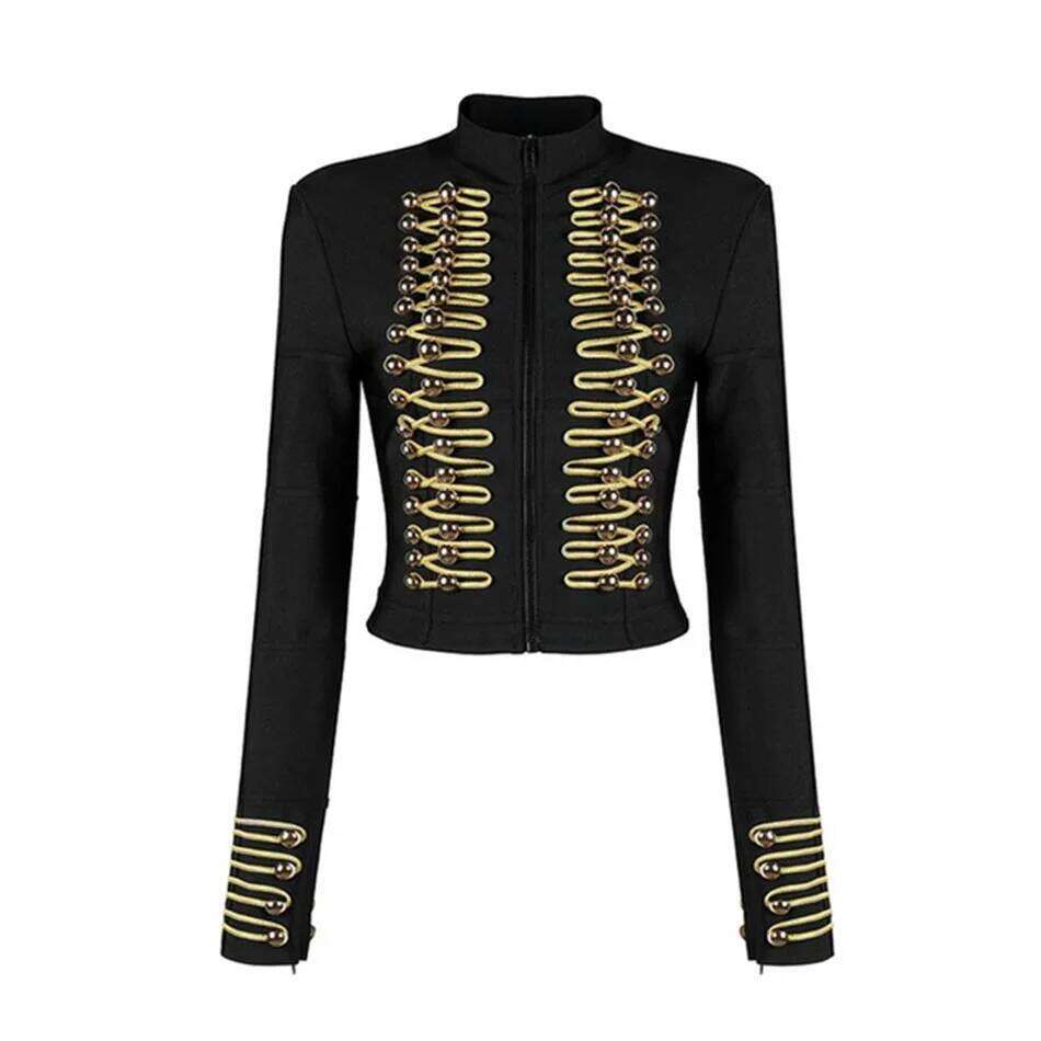 Designer Clothing 2025 New Fashion Runway Bandage Coats Long Sleeve Button Zipper Sexy Elegant Celebrity Party Outerwear Jacket Women