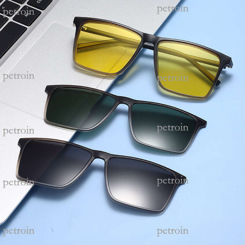 New Magnetic TR90 Set Multi-Color Switchable Unisex Sun Protection Polarized Sunglasses