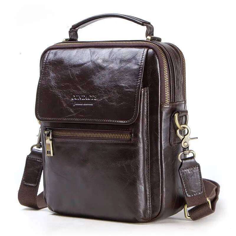 new genuine leather messenger men casual shoulder male flap bag brand crossbody bags for 9.7" Ipad
