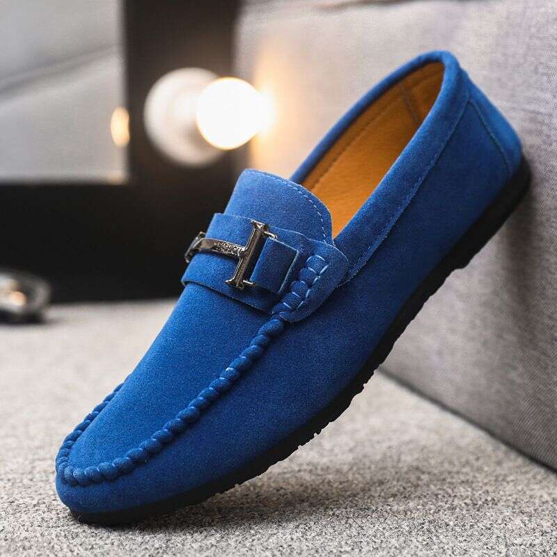 Lefu Single Low Top Round Head Lazy Men's 2025 Comfortable Handmade Leather Shoes, Soft Sole, Casual One Step Kick