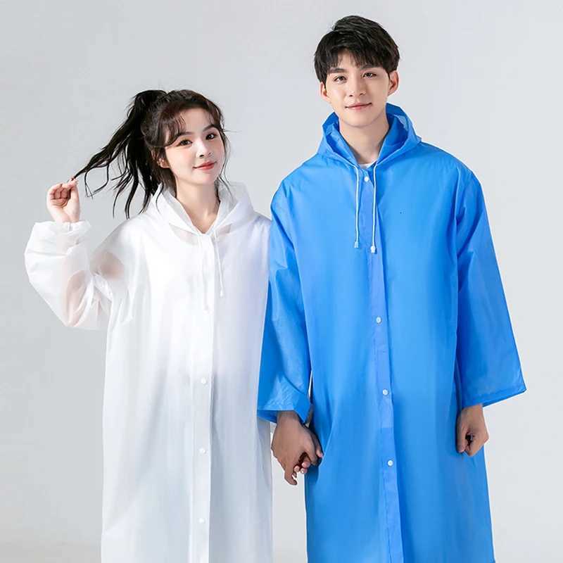 Eva Non Disposable Raincoat Long Full Body Transparent Thickened Strap Mouth Adult Tourism Raincoat Y250814