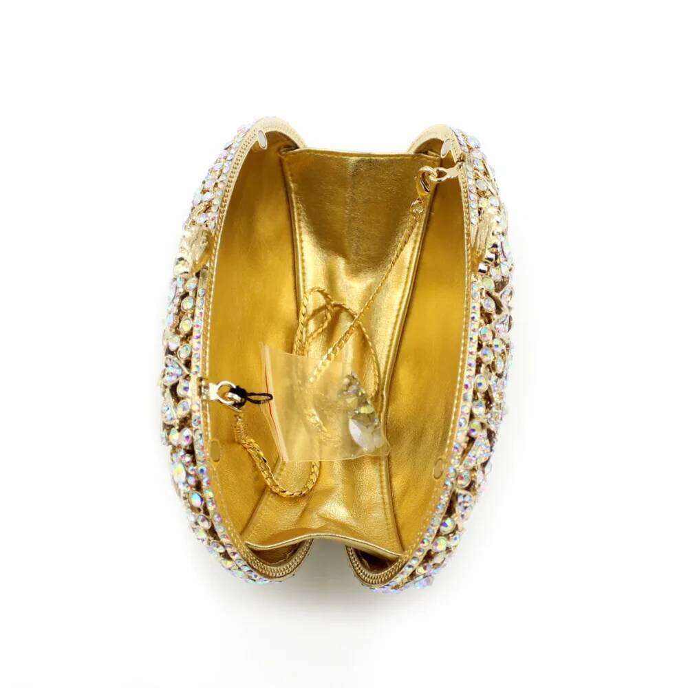 Designer bag 52 Rhinestone - Embellished Empty Metal Crystal Dinner Bag, Dia Women's Clutch Bag A Glamorous Accessory For Evening Gatherings