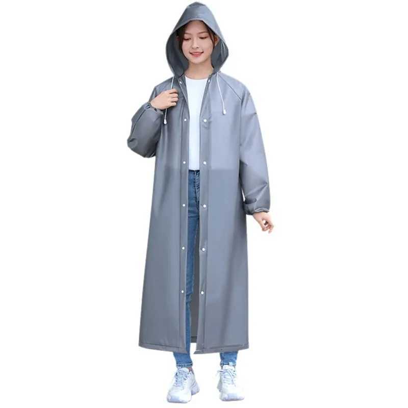 Adult Long Raincoats EVA For Fishing Camping Impermeable Waterproof Rain Coat Men Women Travel Hooded Beam Port Rain Poncho Y250814