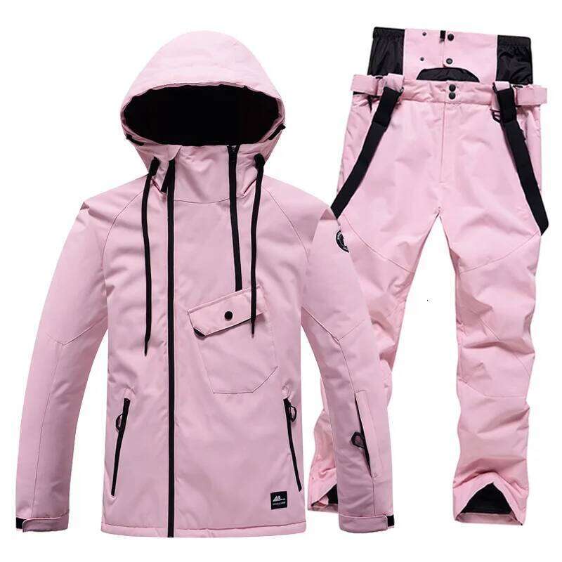 Winter Couple Ski Suit Snowboarding Set Outdoor Snowsuit Waterproof Windproof Ice Jackets + Strap Pants For Men And Women