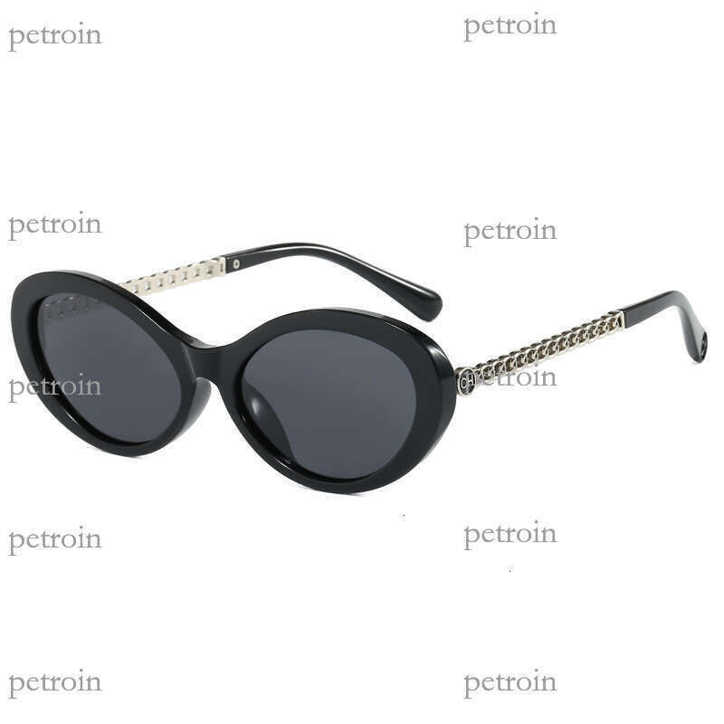 New Oval Metal Chain Trendy Women's High-end Polarized Sunglasses
