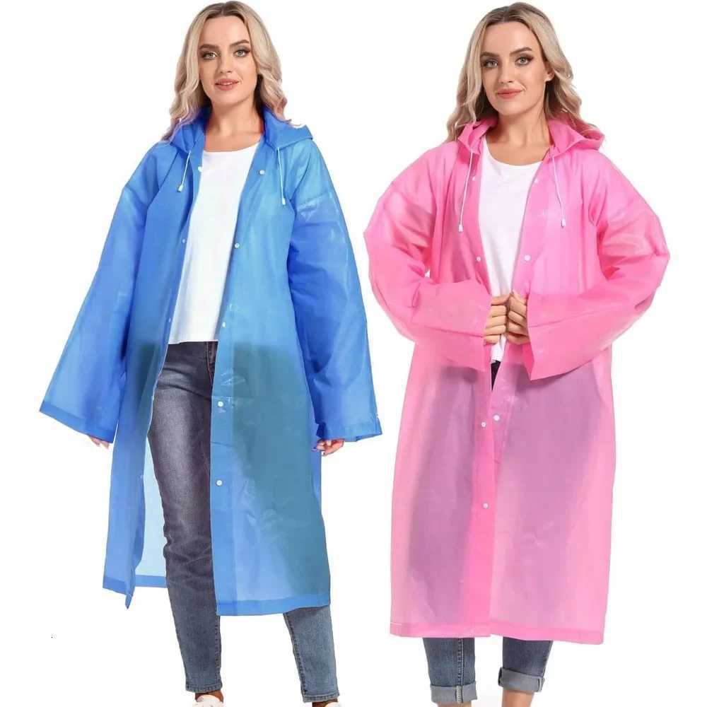 Disposable Adults Reusable RaincoatsWaterproof Rain PonchosAdults-Reusable Emergency Raincoats with Hoodand Drawstring Y250814