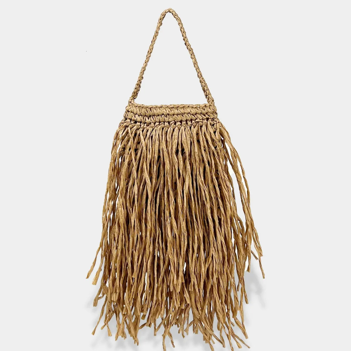 Casual Tassel Woven Women Shoulder Bags Handmade Fringe Lady Handbags Summer Beach Tote Bag Shopper Purse for Vacation 250809