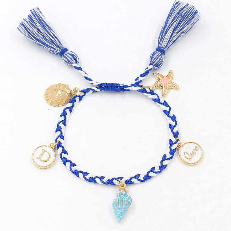 New Beach Style Summer Cool Anklet Fashion Starfish Shell Pendant Woven Bracelet Hand and Foot Dual-use Accessory