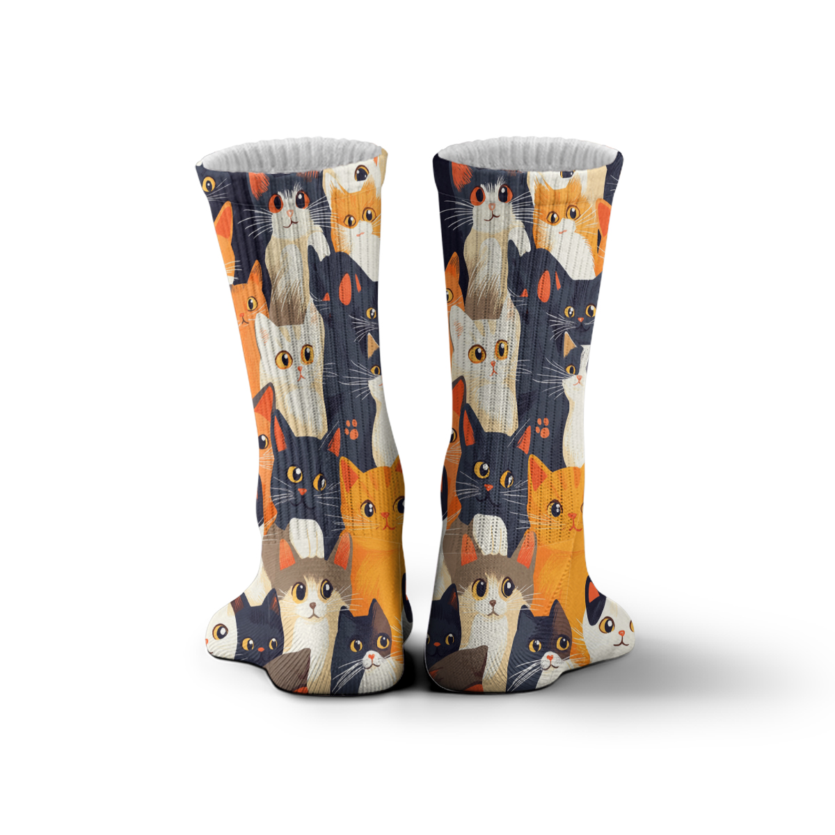 Cute Cat Collage Unisex Tube Designer Sock C148
