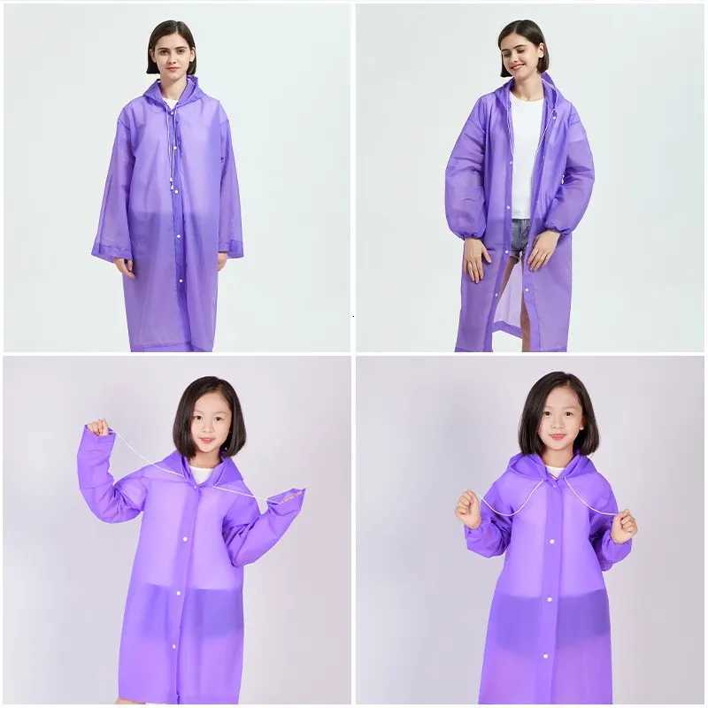 Reusable Eva Material Lightweight Rainwear For Adults Unisex Eco Friendly Waterproof Gear With Hood Full Length Rain Suit Y250814