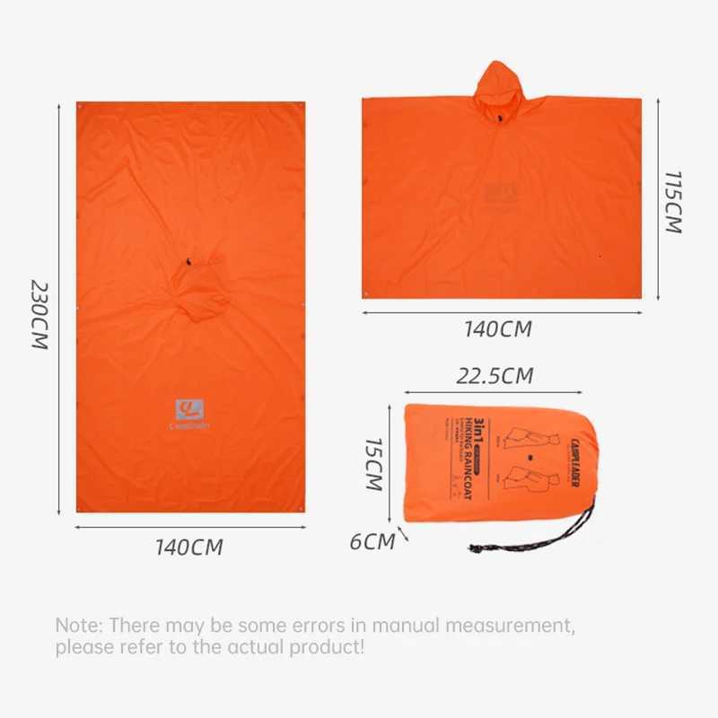 3 In 1 Waterproof Raincoat Lightweight Outdoor Hiking Rain Poncho Rain Cover Sun Shelter Camping Hiking Cycling Climbing Y250814