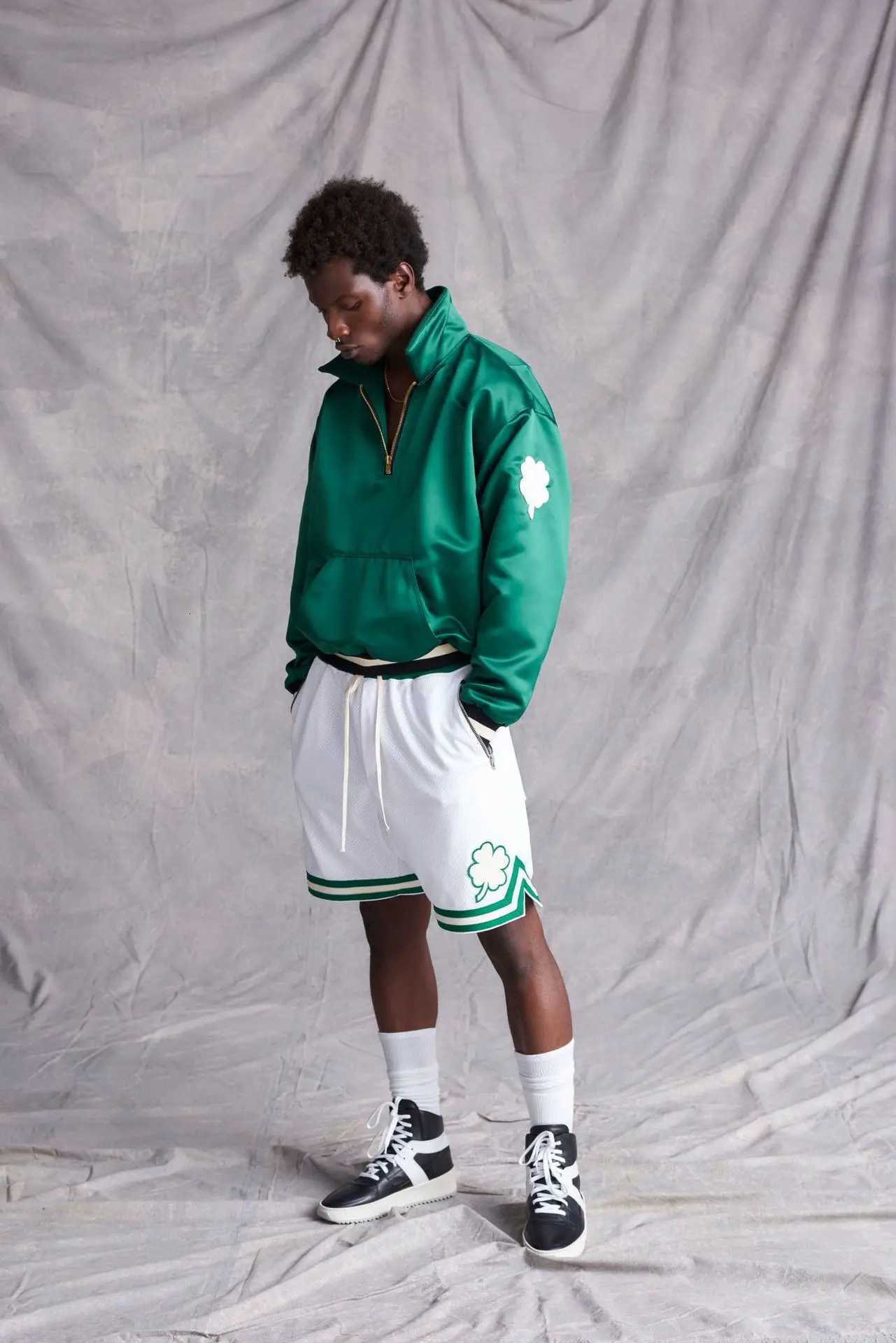 Athletic shorts Mens summer gym workout mesh breathable quick-drying zipper pocket Jogging beach basketball four point below th Y250814