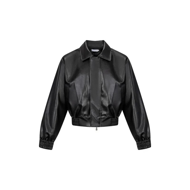 DM Tenacious Cleanfit Cropped Vintage American Style Leather Jacket Boxy Jacket For Men Loose Fit Shoulder Length Coat 250814 - view 3